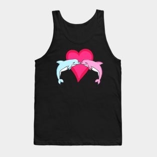 cute dolphin design whale fish animal welfare dolphin Tank Top